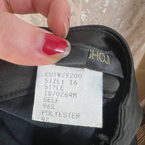 Tadashi Shoji Black Satin Classic Pencil Skirt Knee Length Plus Size 16 - Picture 5 of 9